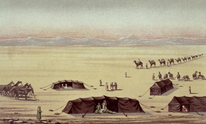 The Desert Camp of Sir Richard Burton (1821-90) (pastel on paper) from English School, (19th century)