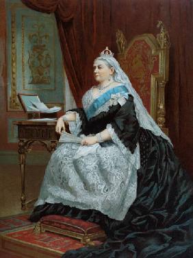 Portrait of Queen Victoria (1819-1901) at the time of her Golden Jubilee in 1887, 1887 (colour litho