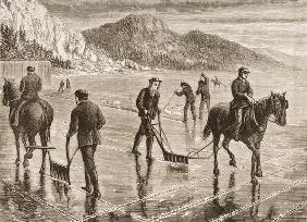 Ice-Harvest on the Hudson River, New York State, c.1870, from 'American Pictures', published by The