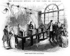 Sovereign Weighing Machine, Bank of England (engraving) (b/w photo)