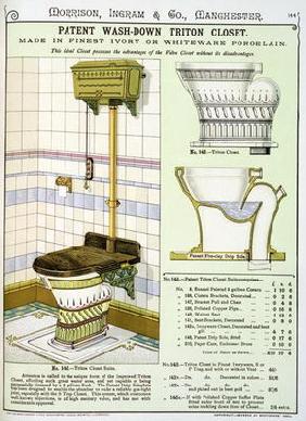 Triton Closet from a catalogue of sanitary wares produced by Morrison, Ingram & Co., Manchester, pub