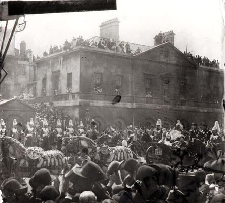 Jubilee Procession in Whitehall, 1887 (b/w photo) from English School, (19th century) (after)
