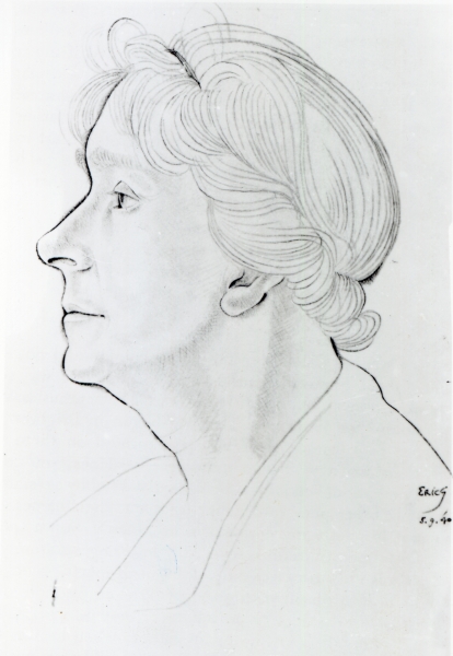 Mary Ethel Gill, 1940 (pencil & sanguine on paper)  from Eric Gill