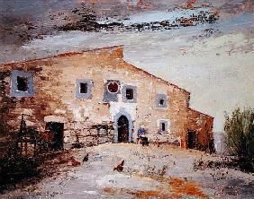 Spanish Farmhouse (oil on canvas) 