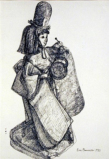 Japanese Drummer Doll, 1980 (pen and ink on paper)  from Erin  Townsend