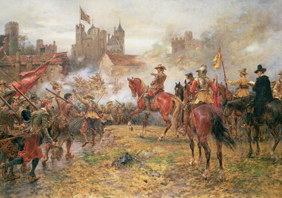Cromwell at the Storming of Basing House, 1900 (oil on canvas) from Ernest Crofts