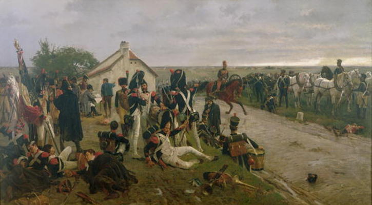 The Morning of The Battle of Waterloo: the French Await Napoleon's Orders, 1876 (oil on canvas) from Ernest Crofts