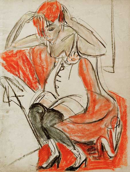 Mädchen auf violettem from Ernst Ludwig Kirchner