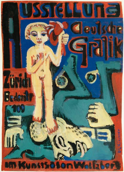 Ausstellungsplakat Deutsche Graphik Zürich. from Ernst Ludwig Kirchner