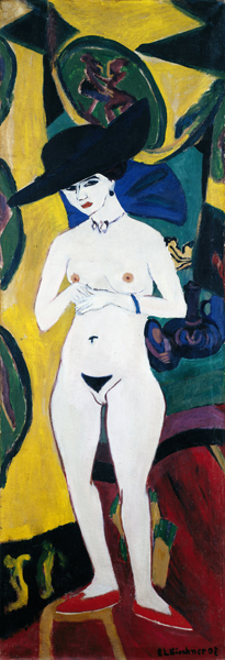 Nackte Frau mit Hut. from Ernst Ludwig Kirchner