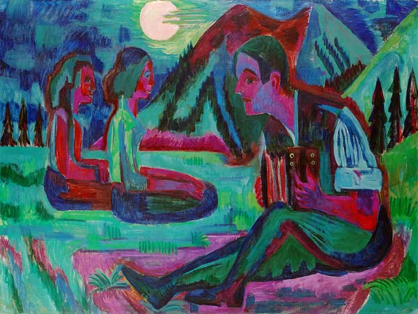 Handorgler in Mondnacht from Ernst Ludwig Kirchner