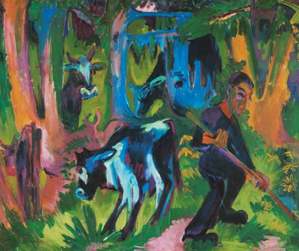 Kühe im Wald. from Ernst Ludwig Kirchner