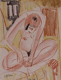 Nackte hockende Frau. Frühe 20-ger Jahre from Ernst Ludwig Kirchner