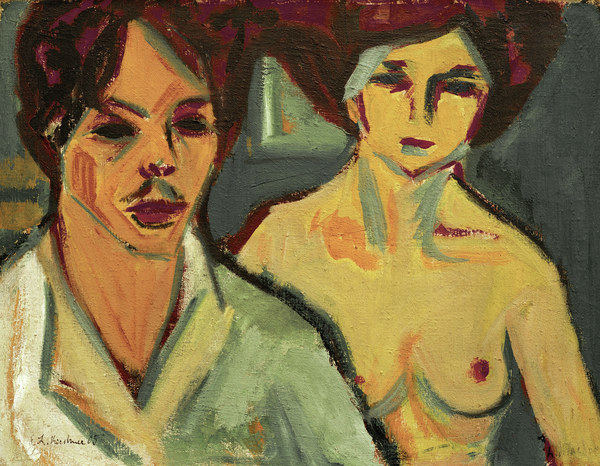 Self-portrait with Model from Ernst Ludwig Kirchner