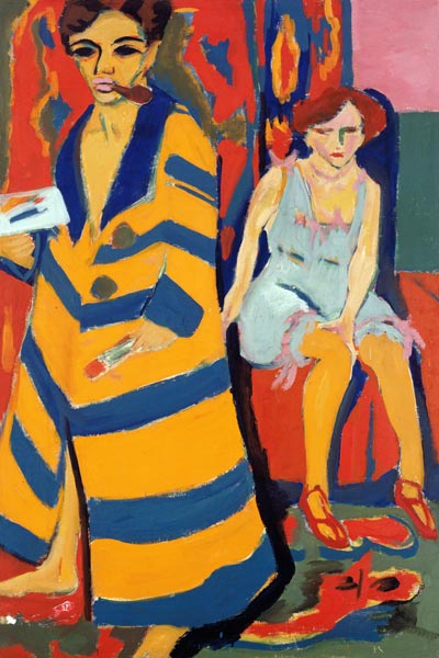 Selbstbildnis mit Modell (übermalt 1926) from Ernst Ludwig Kirchner