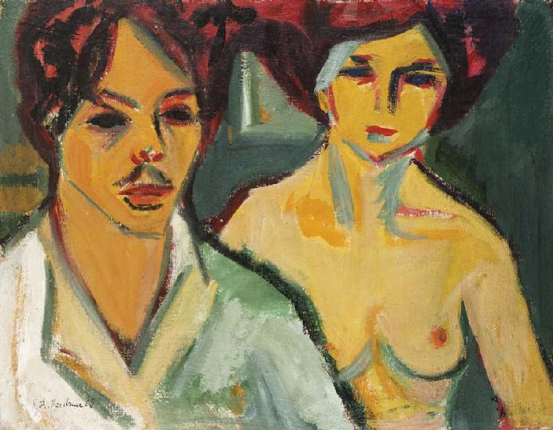 Selbstbildnis mit Modell from Ernst Ludwig Kirchner