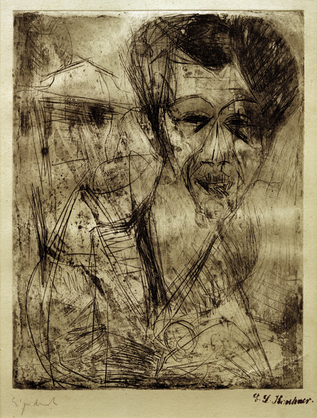 Selbstbildnis (zeichnend) from Ernst Ludwig Kirchner