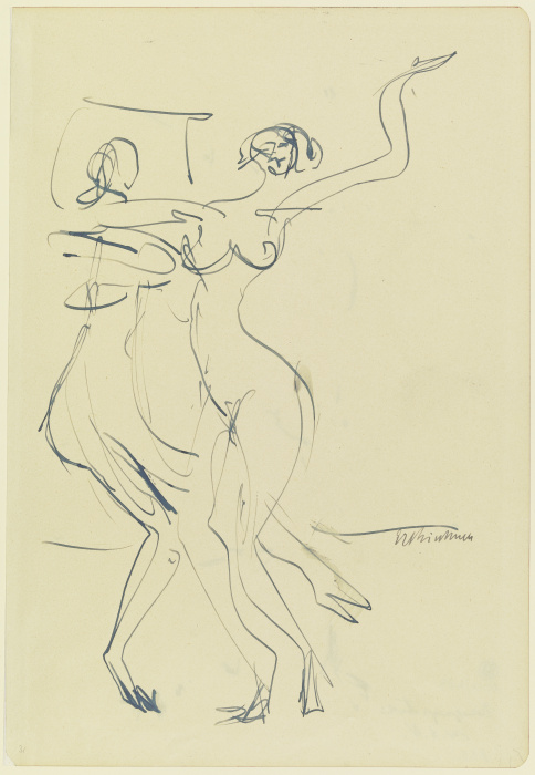 Zwei tanzende nackte Frauen from Ernst Ludwig Kirchner
