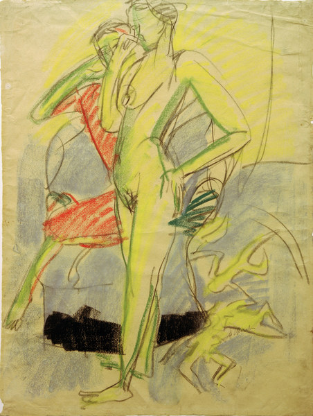 Zwei Figuren im Raum from Ernst Ludwig Kirchner