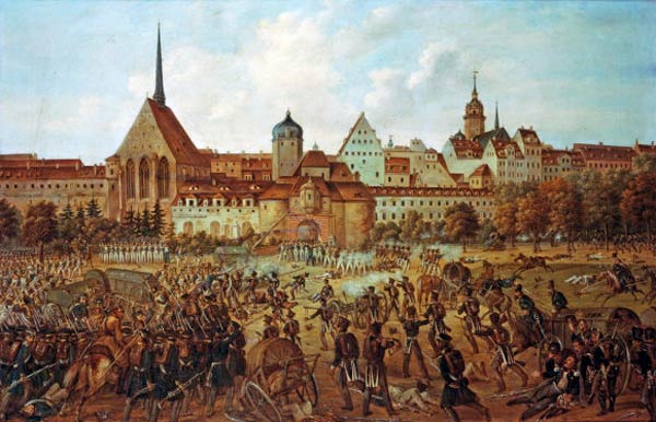 Kampf vor dem Grimmaischen Tor from Ernst Wilhelm Straßberger