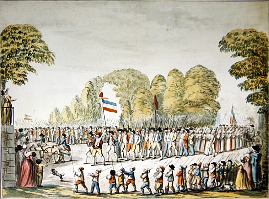 Revolutionary procession, c. 1789 from Etienne Bericourt