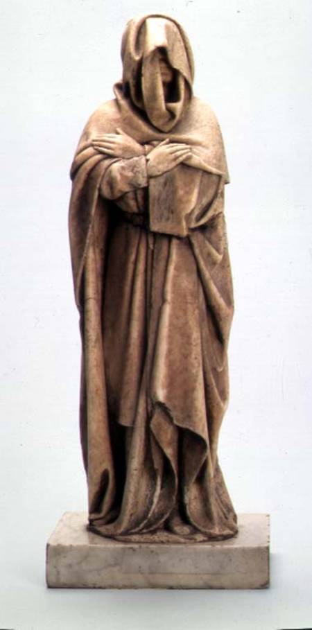 Mourner sculpture from the tomb of Duc Jean de Berry (1330-1416) from Etienne Bobillet and Paul Mosselman