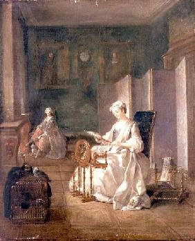 Interior with Two Figures