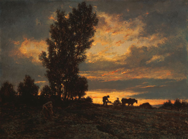 Landschaft mit einem Pflüger from Etienne-Pierre Théodore Rousseau