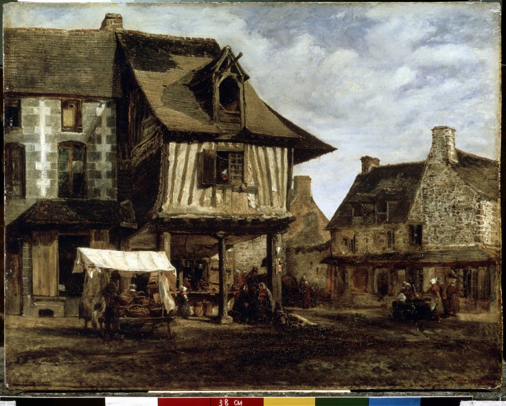 Market-Place in the Normandy from Etienne-Pierre Théodore Rousseau