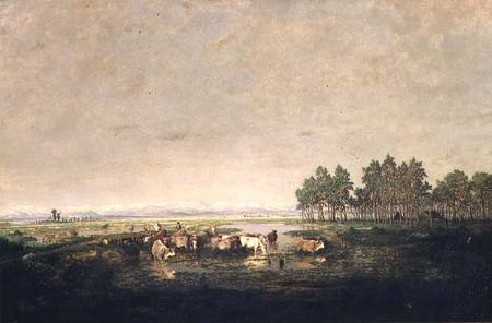 Marshland in Les Landes from Etienne-Pierre Théodore Rousseau