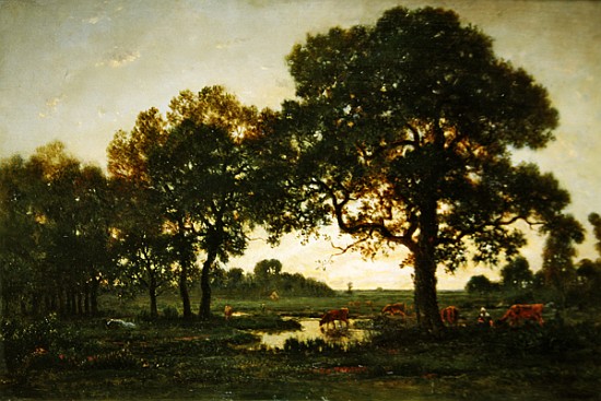 The Pond Oaks from Etienne-Pierre Théodore Rousseau
