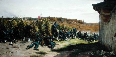 The Tirailleurs de la Seine at the Battle of Rueil-Malmaison, 21st October 1870 from Etienne Prosper Berne-Bellecour