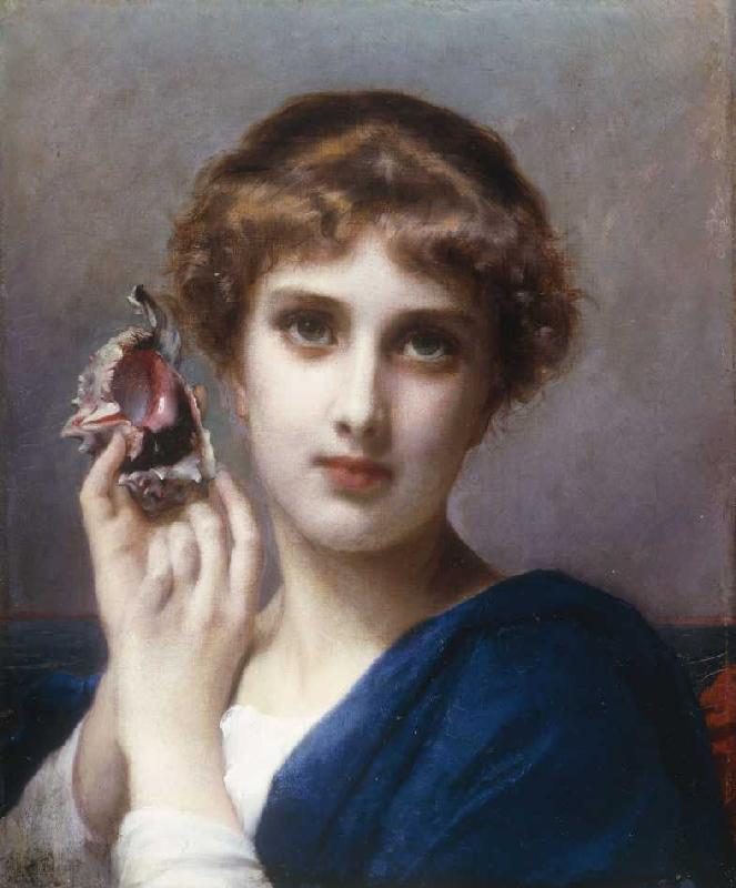 Frau mit einer Muschel. from Etienne Adolphe Piot