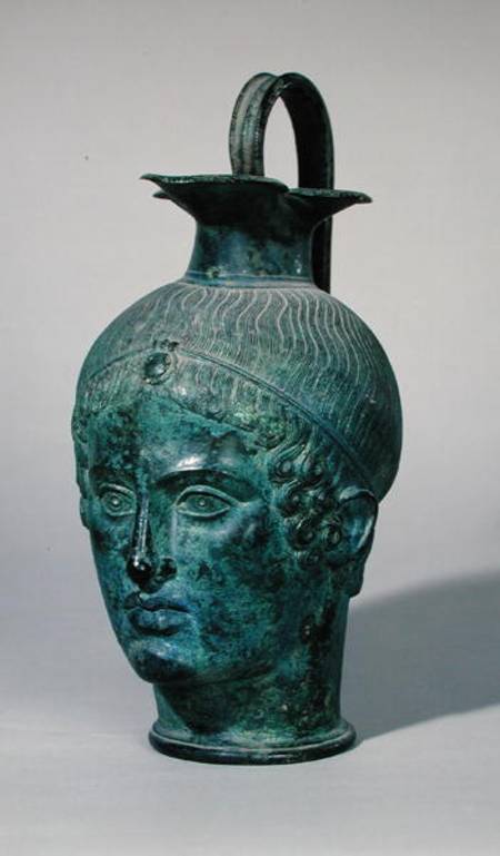 Oinochoe in the form of the head of a young man, known as the 'Tete de Gabies' from Etruscan