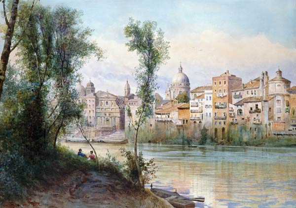 View of the Porto di Ripetta dai Prati, Rome from Ettore Roesler Franz