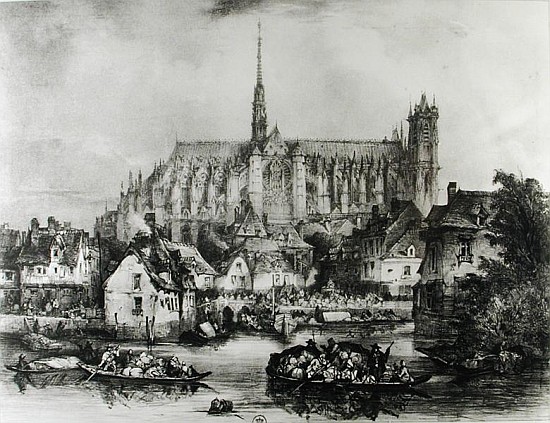 View of the Cathedral of Notre Dame, Amiens, from Pont Dudon from Eugene Balan