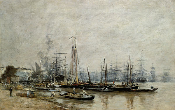 Im Hafen von Bordeaux. from Eugène Boudin