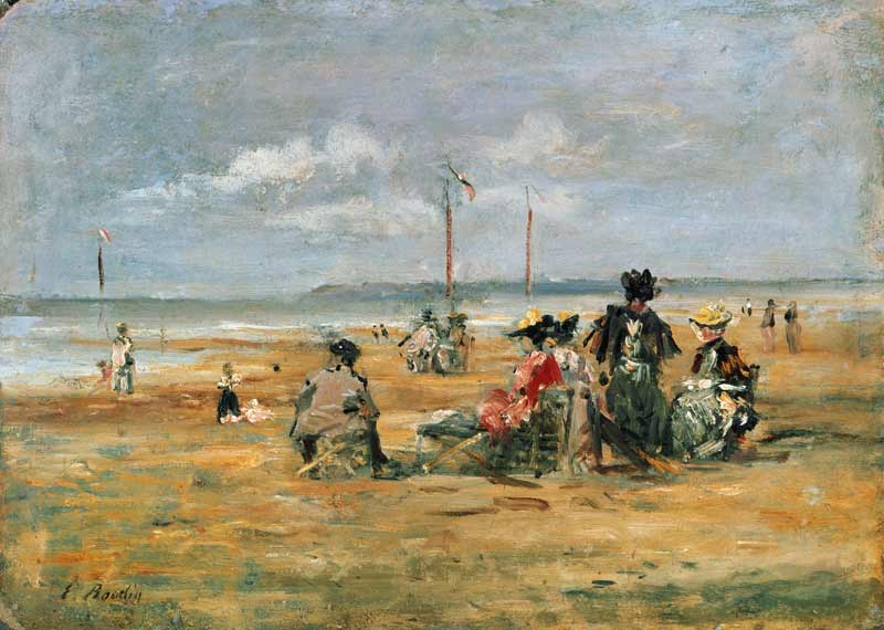 Am Strand von Trouville from Eugène Boudin