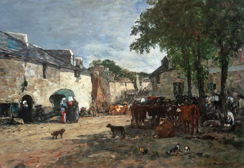 Auf dem Viehmarkt in Douala. from Eugène Boudin