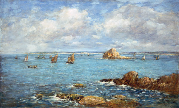 Douarnenez, Meeresbucht mit Schiffen from Eugène Boudin