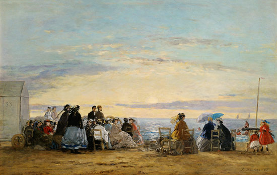Watching the sunset from the beach from Eugène Boudin