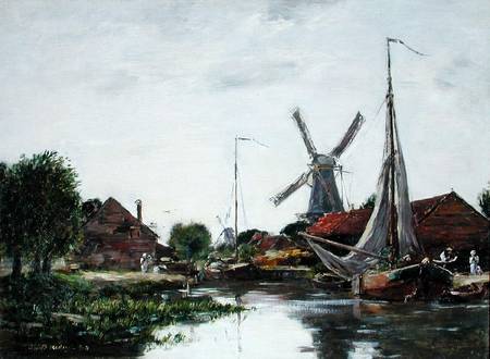 Dordrecht, Windmill on the Meuse from Eugène Boudin