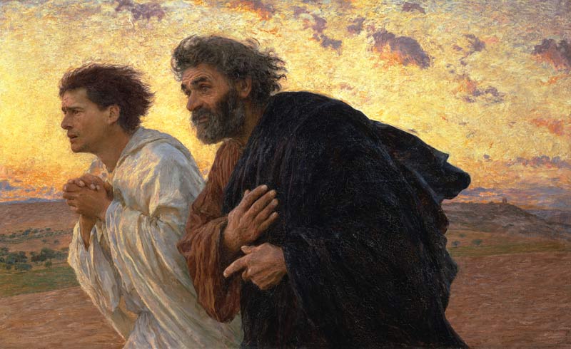 Am Morgen der Auferstehung Die Jünger Petrus und Johannes auf dem Weg zum Grab from Eugène Burnand