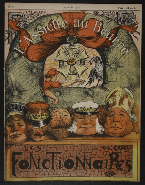 Front Cover, from ''L''assiette au Beurre: Les Fonctionnaires'', 9th August 1902 (colour litho)  from Eugene Cadel