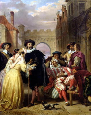 The Final Scene of 'Les Fourberies de Scapin' by Moliere (1622-73) (oil on canvas) from Eugène Devéria
