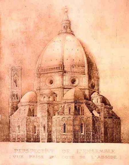 Florence Cathedral from the East, from 'Fragments d'Architecture du Moyen Age et de la Renaissance', from Eugene Duquesne