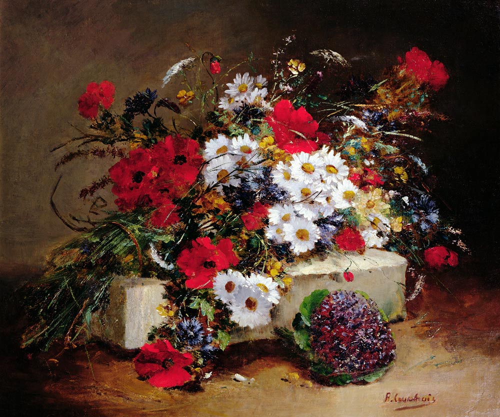 Poppies and Daisies from Eugene Henri Cauchois