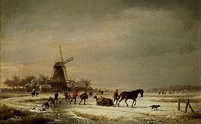 Winterlandschaft an einer Windmühle from Eugène Joseph Verboeckhoven