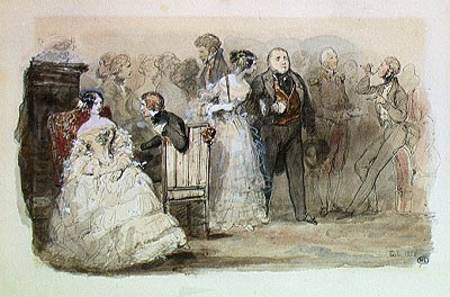 A Reception during the Reign of Louis-Philippe (1830-48) 1832 (pen & ink and w/c on paper) from Eugène Louis Lami