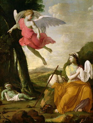 Hagar and Ishmael Rescued by the Angel, c.1648 (oil on canvas) from Eustache Le Sueur